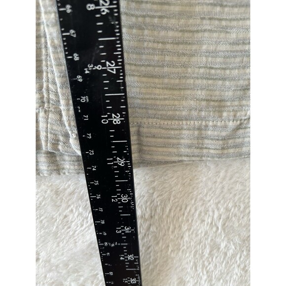 Jhane Barnes Button Up Shirt Sleeve Shirt Collard Stripe Sage Green Size Medium - Picture 9 of 9